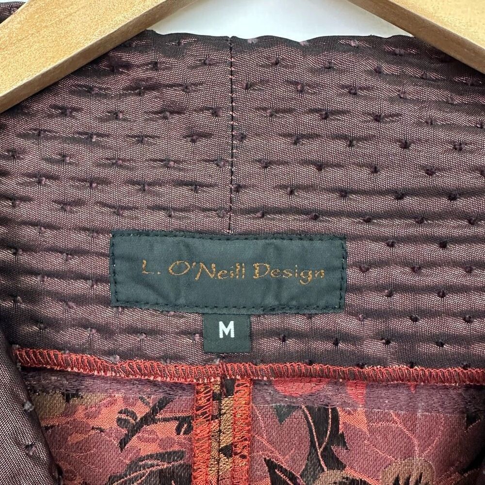 L. O'Neill Design Women’s Wearable Art Orange Unique Avant Boho Fashion Jacket - Picture 3 of 8
